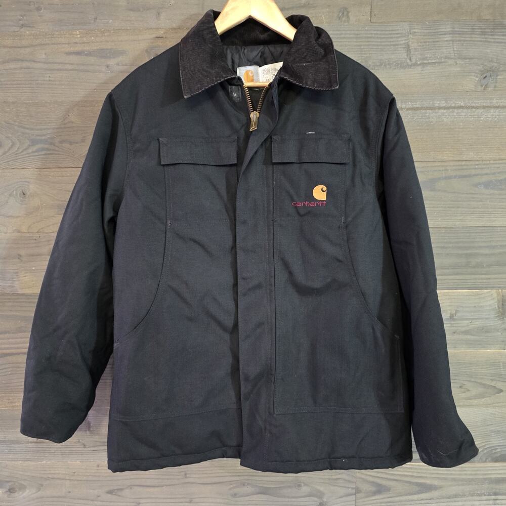 Vintage Carhartt C14 Arctic Jacket Men's Large Black Made USA Quilted Workwear